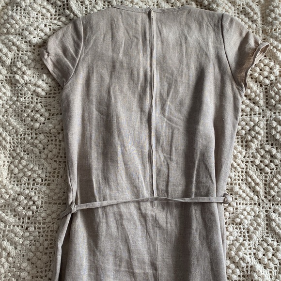 Clary Sage Linen Dress with Belt - Picture 4 of 5